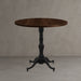 4-leg table base with dark finish and attached round wood tabletop