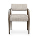 Waldon Dining Chair in Toasted Ash with textured ivory upholstery and an architectural wood frame