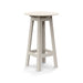 Round top bar table with light charcoal gray frame and open rectangular lower supports