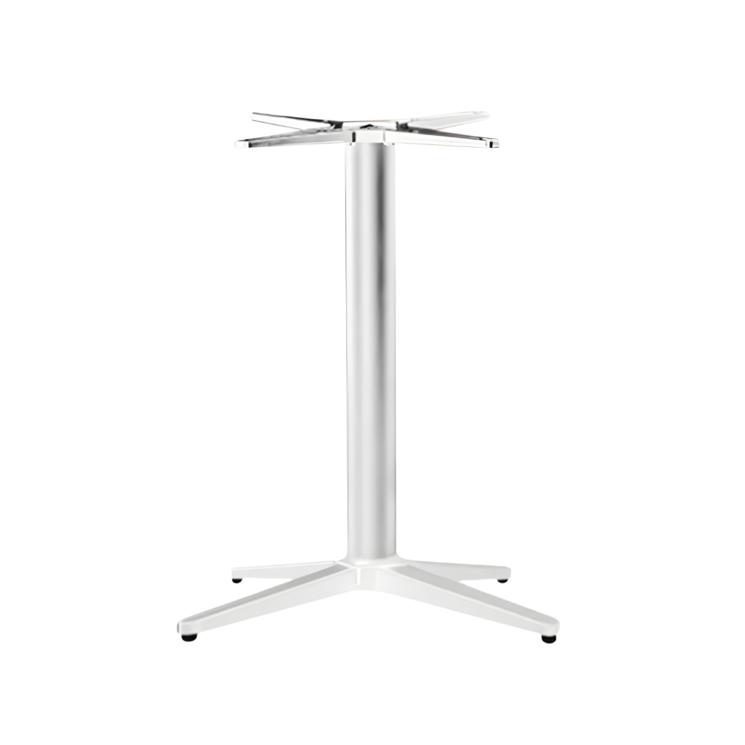 White Powder coat finish on no rock a heavy-duty steel 4-leg table base with 3M Scotchkote protection