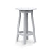 White round bar table with angled legs and open-frame cutouts