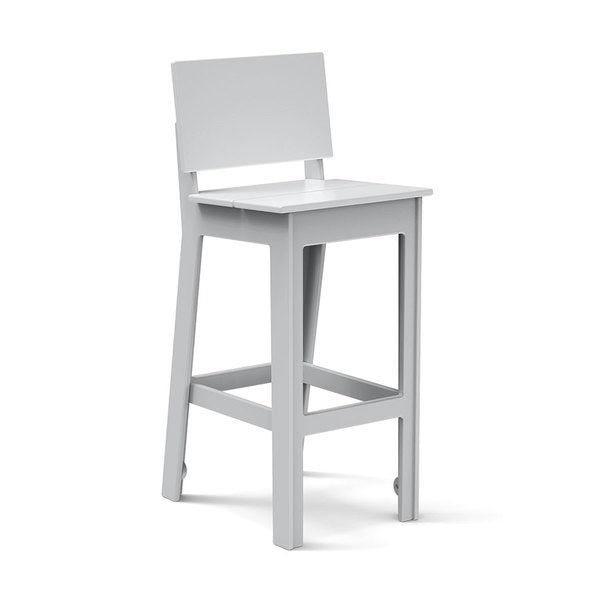White durable all-weather HDPE material on the eco-friendly Square Bar Stool