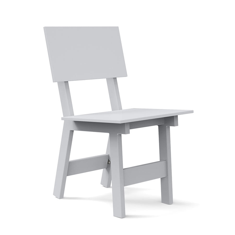 White durable all-weather HDPE material on the eco-friendly Square Outdoor Dining Chair 