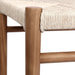 Wood arm post with vintage white woven cord wrap and horizontal support bar