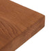 Wooden texture Erie Bar Counter Table in Smoked Oak with a chunky pedestal base and modern rustic design