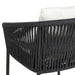 Woven detail Modern Porto Outdoor Counter Stool with Charcoal Aluminum Frame and Dark Grey Woven Rope Barrel Back