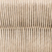 Outdoor bar stool backrest detail with vintage white rope weave