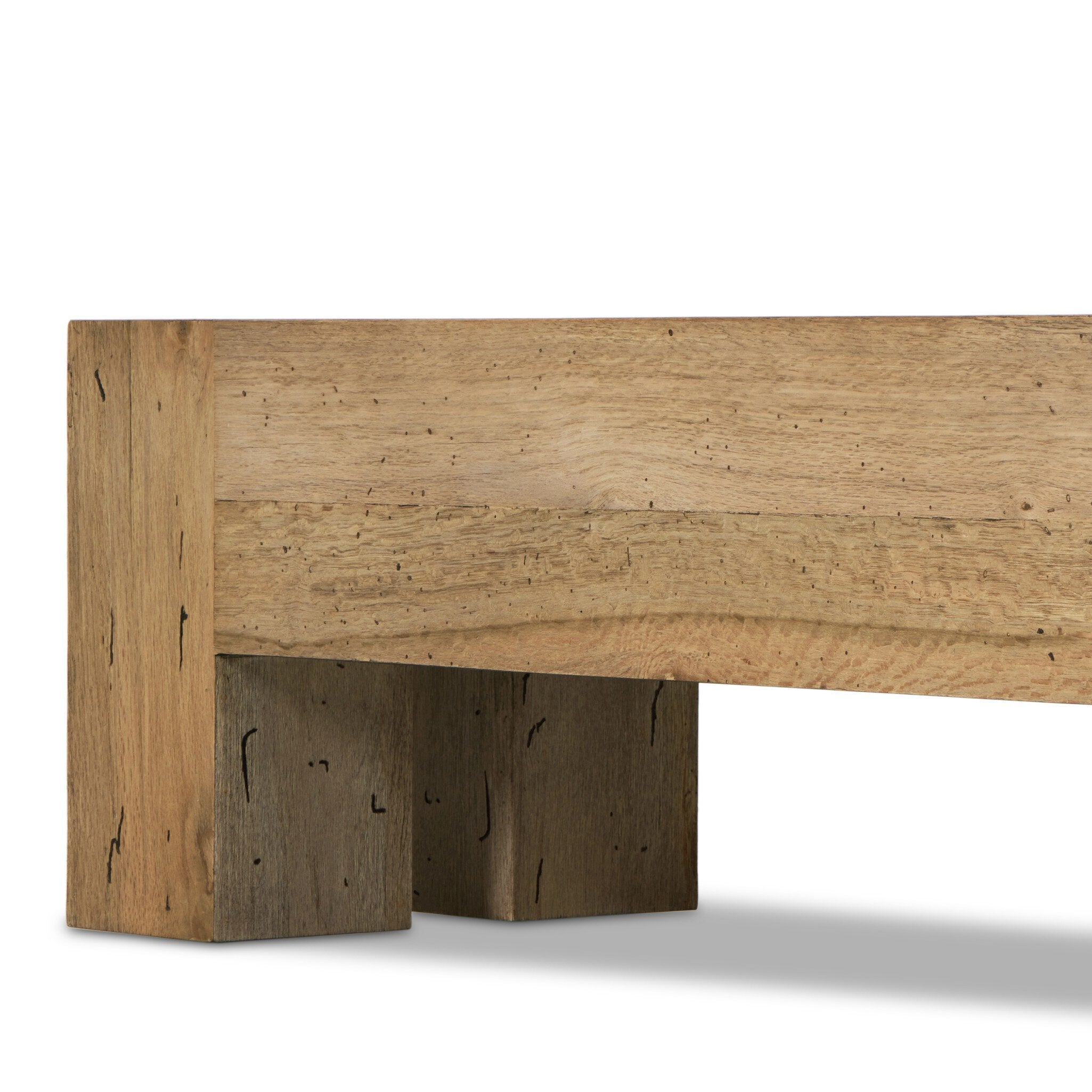Structural view of Abaso accent bench legs showing support design and construction.
