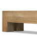 Structural view of Abaso accent bench legs showing support design and construction.