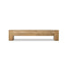Abaso large accent bench in rustic wormwood oak with clean Parsons lines and chunky squared legs, 90 inches wide.