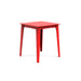 Alfresco square counter table in vibrant apple red color for outdoor entertaining.