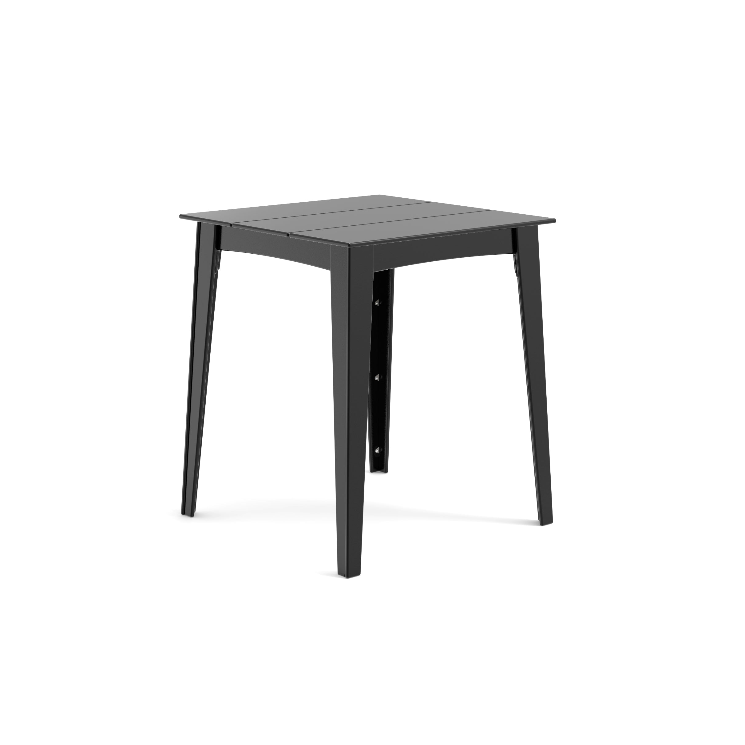 Alfresco square counter table in black finish for modern outdoor spaces.