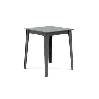 Alfresco square counter table in charcoal grey, 36 inches wide by 42.5 inches high for outdoor dining.