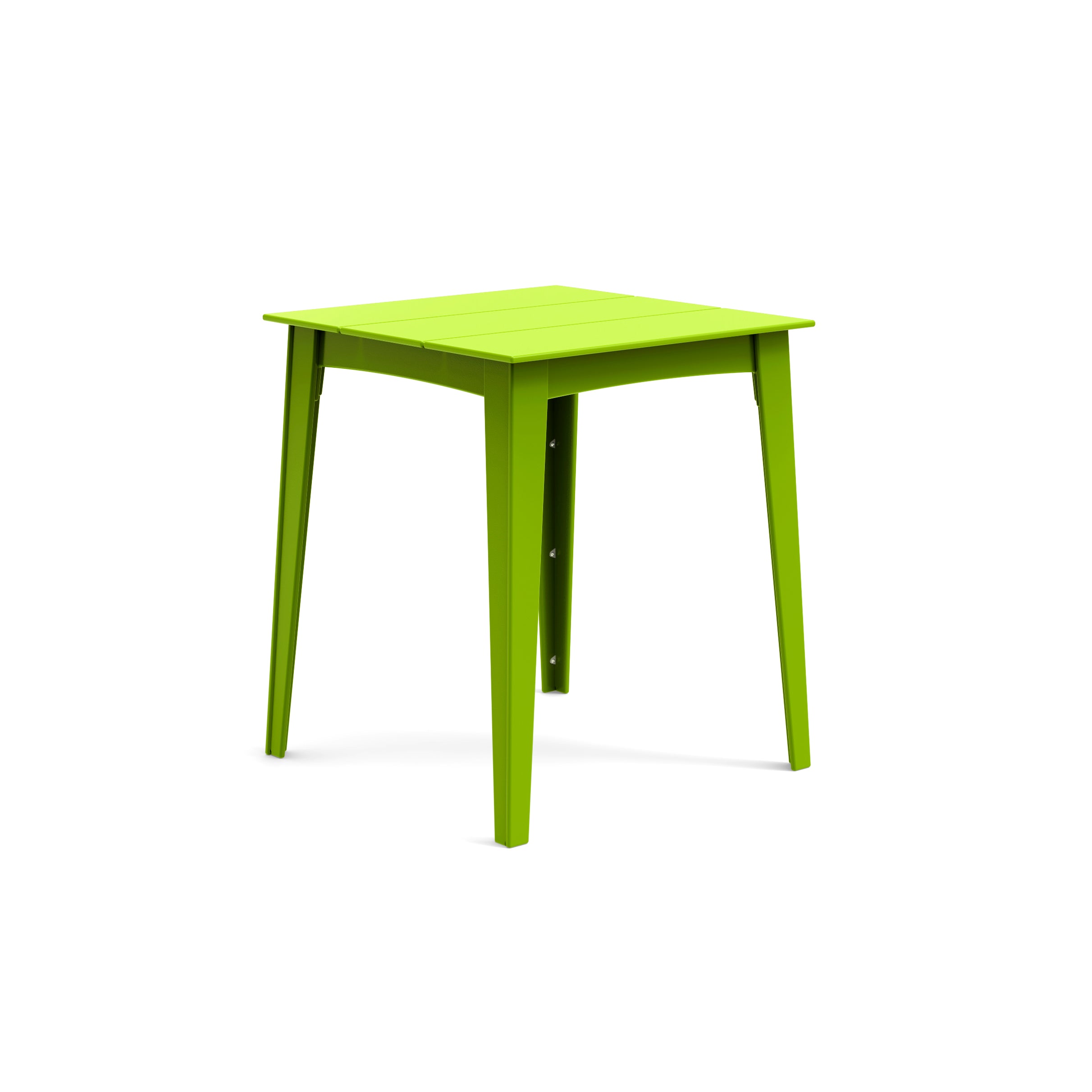 Alfresco square counter table in leaf green color for vibrant outdoor decor.