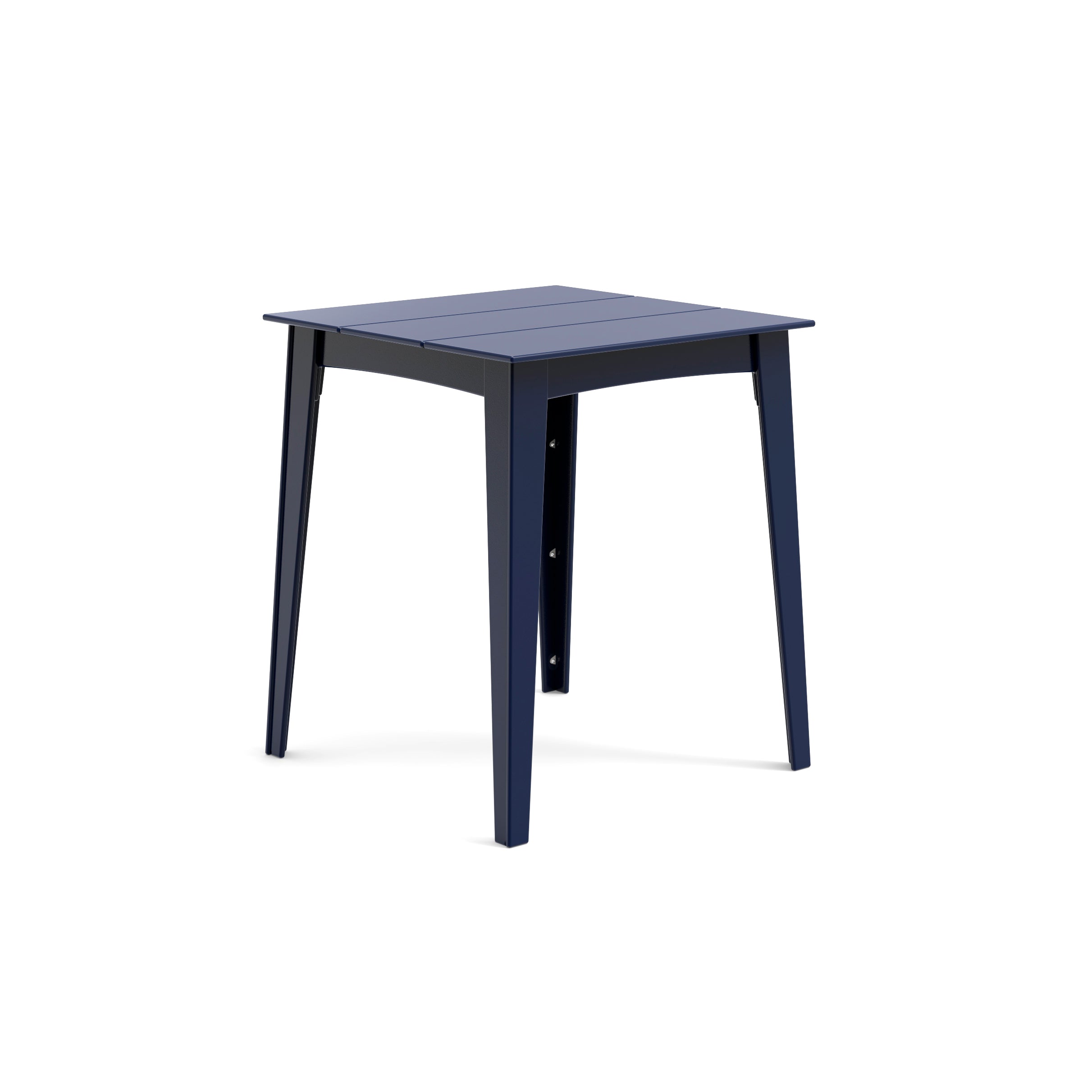 Alfresco square counter table in navy blue for stylish outdoor dining.