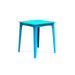 Alfresco square counter table in sky blue finish for bright outdoor spaces.