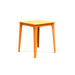 Alfresco square counter table in sunset orange for bold outdoor styling.