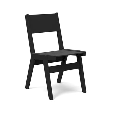 Alfresco stackable dining chair in black, 18.75 inches wide by 32.5 inches high, zero maintenance outdoor seating