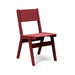 Alfresco dining chair in chili red, bold stackable outdoor chair for dramatic patio styling.