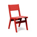 Alfresco dining chair in apple red, eye-catching stackable outdoor seating.