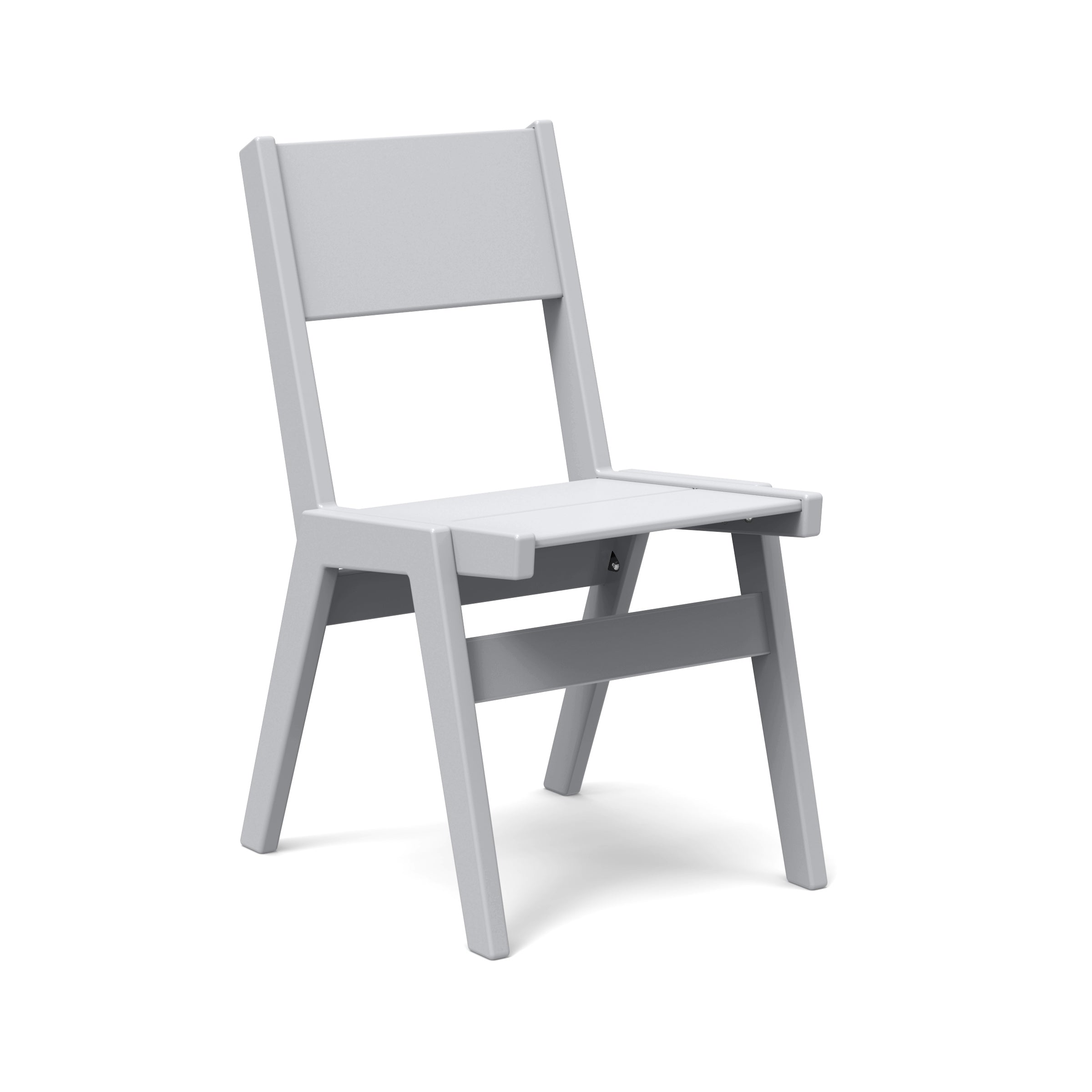 Alfresco dining chair in driftwood finish, stackable up to four chairs for easy storage.