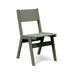 Alfresco dining chair in sage green, earth-toned stackable chair for natural outdoor settings.