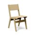 Alfresco dining chair in sand, durable stackable seating for outdoor spaces.