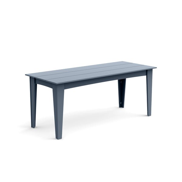 Alfresco dining table in ash blue, 72 inches long, modern outdoor table design.