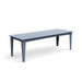 Alfresco dining table in ash blue, 95 inches wide for large outdoor dining spaces.