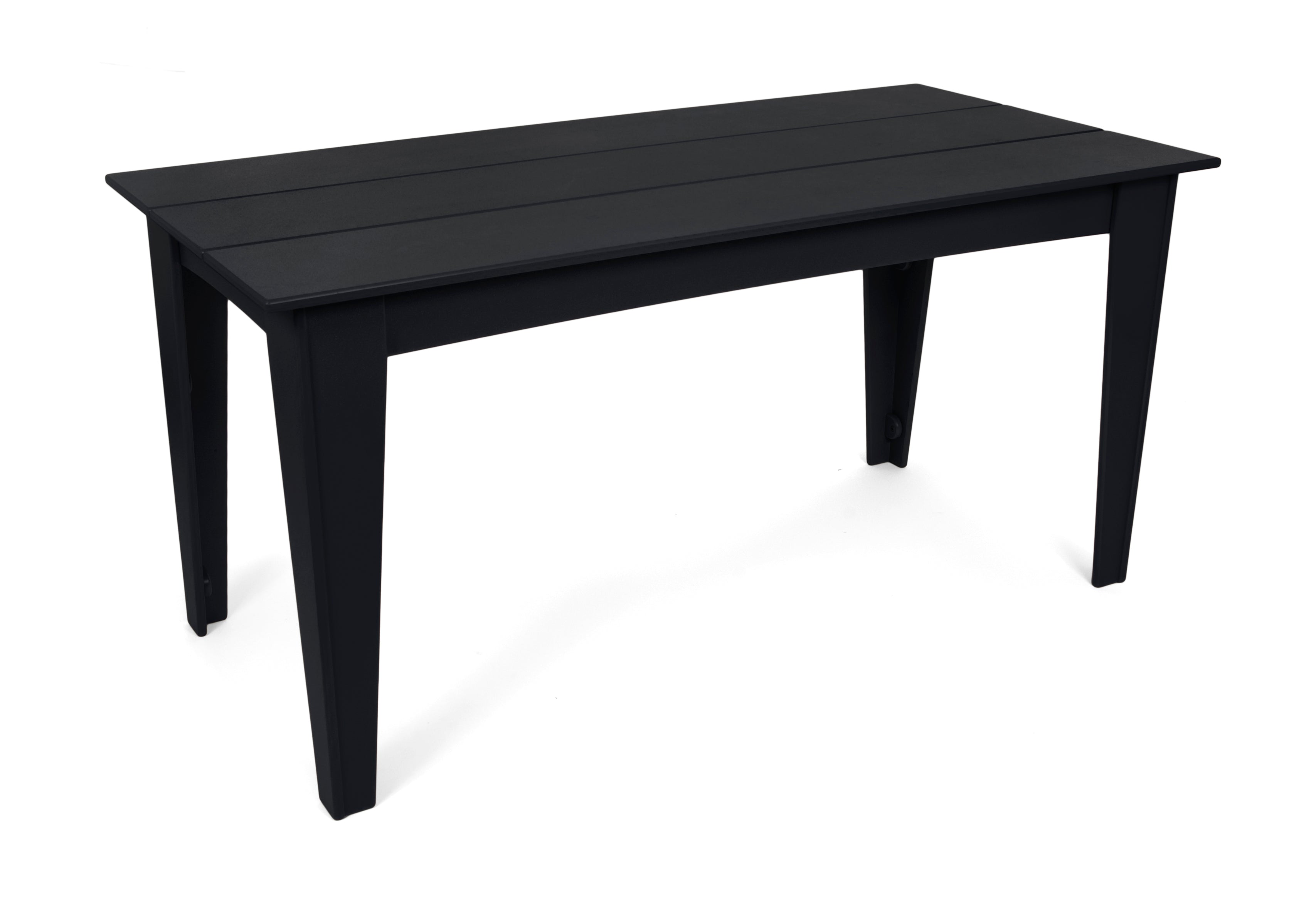 Alfresco dining table in black, 62-inch width, sleek modern outdoor dining table.