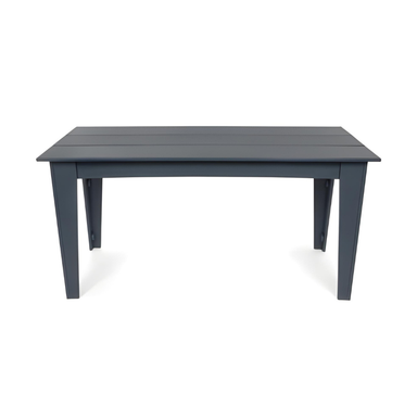 Navy outdoor dining table with rectangular tabletop and four straight legs
