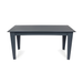 Navy outdoor dining table with rectangular tabletop and four straight legs