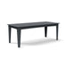 Alfresco dining table in charcoal grey, 82 inches wide by 36 inches deep, weighs 133 pounds.