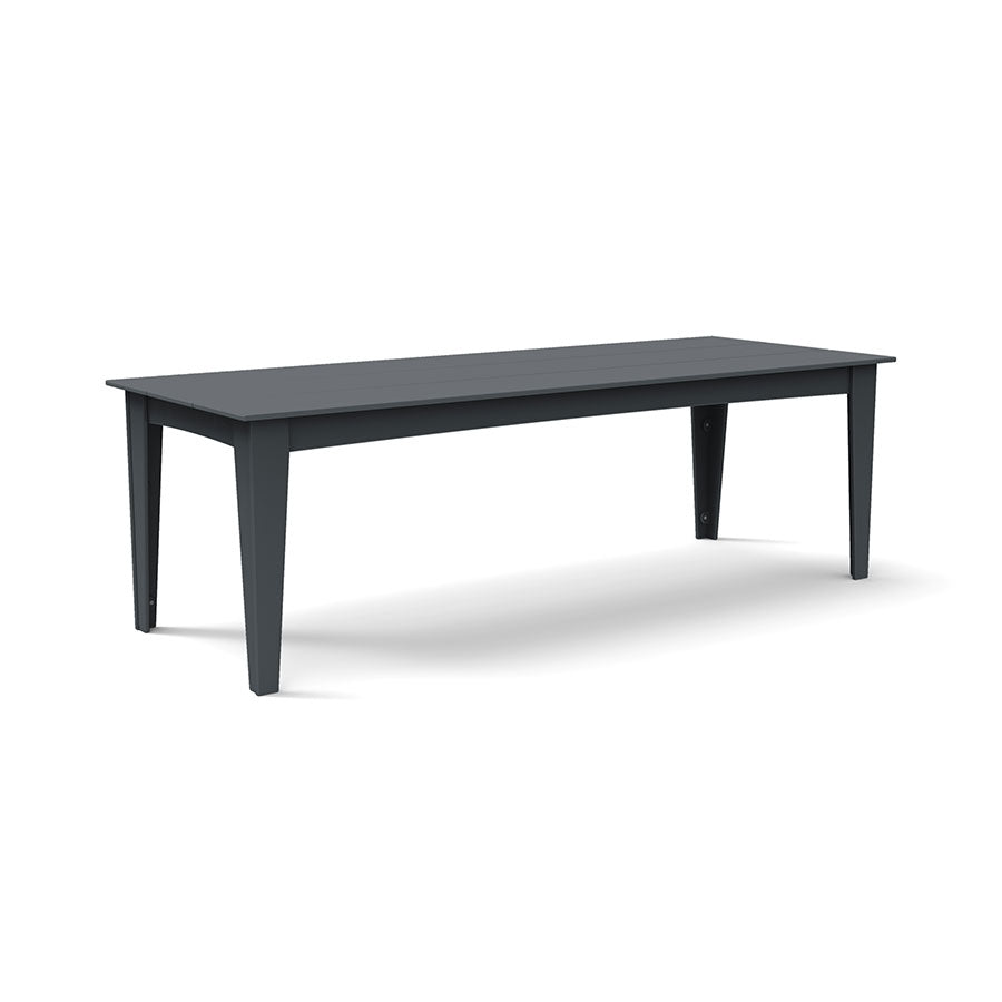 Alfresco dining table in charcoal grey, 95 inches wide.