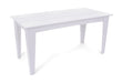 Alfresco dining table in cloud white, 62 inches wide, neutral outdoor dining table.