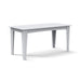 Alfresco dining table in driftwood finish, 62-inch width with optional umbrella hole available.