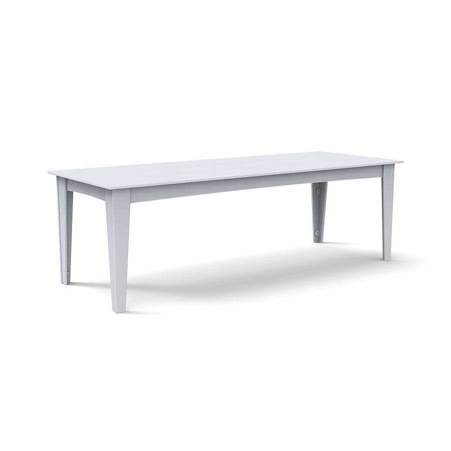 Alfresco dining table in driftwood, 95-inch length for large outdoor gatherings.