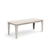 Alfresco dining table in fog grey, 82 inches wide, subtle outdoor table option.