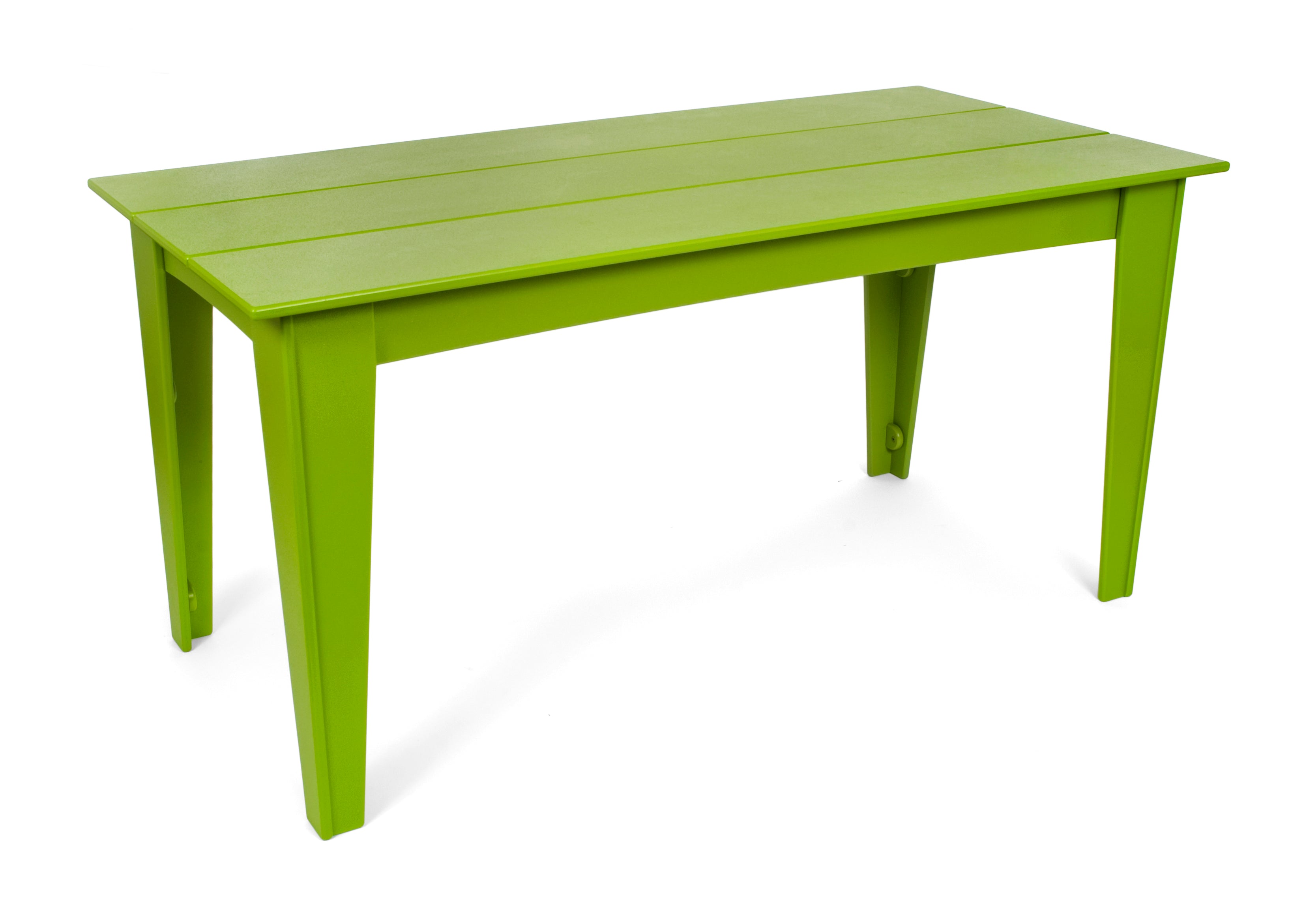 Alfresco dining table in leaf green, 72 inches wide, vibrant outdoor table option.