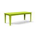 Alfresco dining table in leaf green, 82-inch length with recycled plastic frame and top.