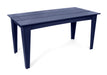 Alfresco dining table in navy blue, 72 inches long, sophisticated outdoor dining option.