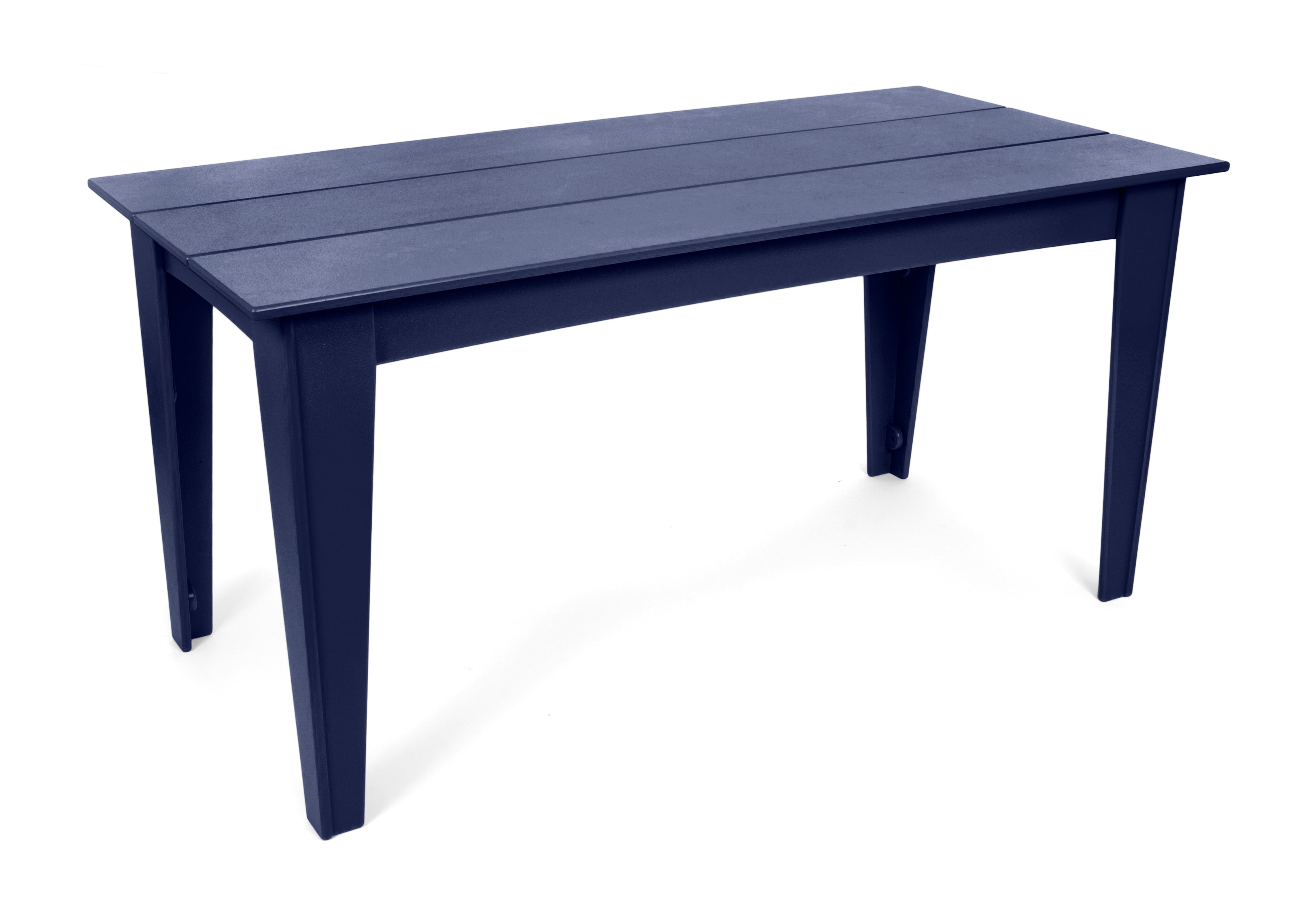 Alfresco dining table in navy blue, 72 inches long, sophisticated outdoor dining option.