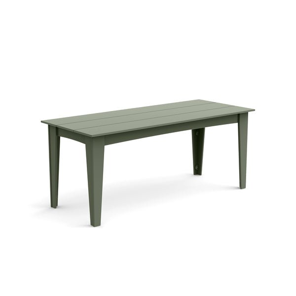 Alfresco dining table in sage, 72 inches long, earth-toned outdoor dining table.