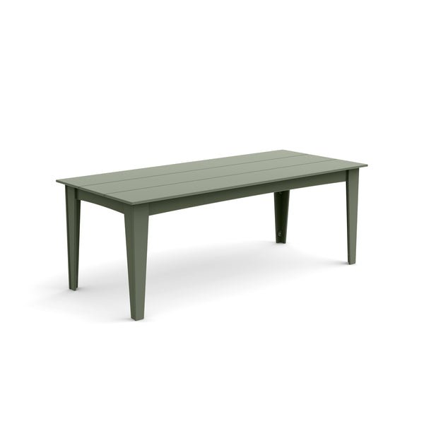 Alfresco dining table in sage green, 82-inch width for natural outdoor settings.