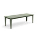 Alfresco dining table in sage, 95 inches wide, largest size for outdoor entertaining.