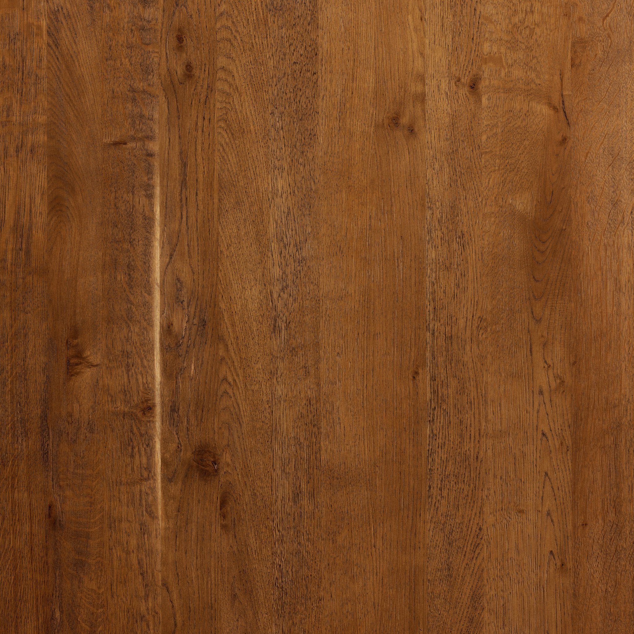 material swatch Erie Bar Table in Smoked Oak with a chunky pedestal base and modern rustic design