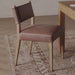 Ferris Dining Chair, Palermo Cigar leather back with upholstered performance seat.
