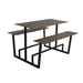 Double-top table with black metal frame and two rectangular tops in dark concrete gray.
