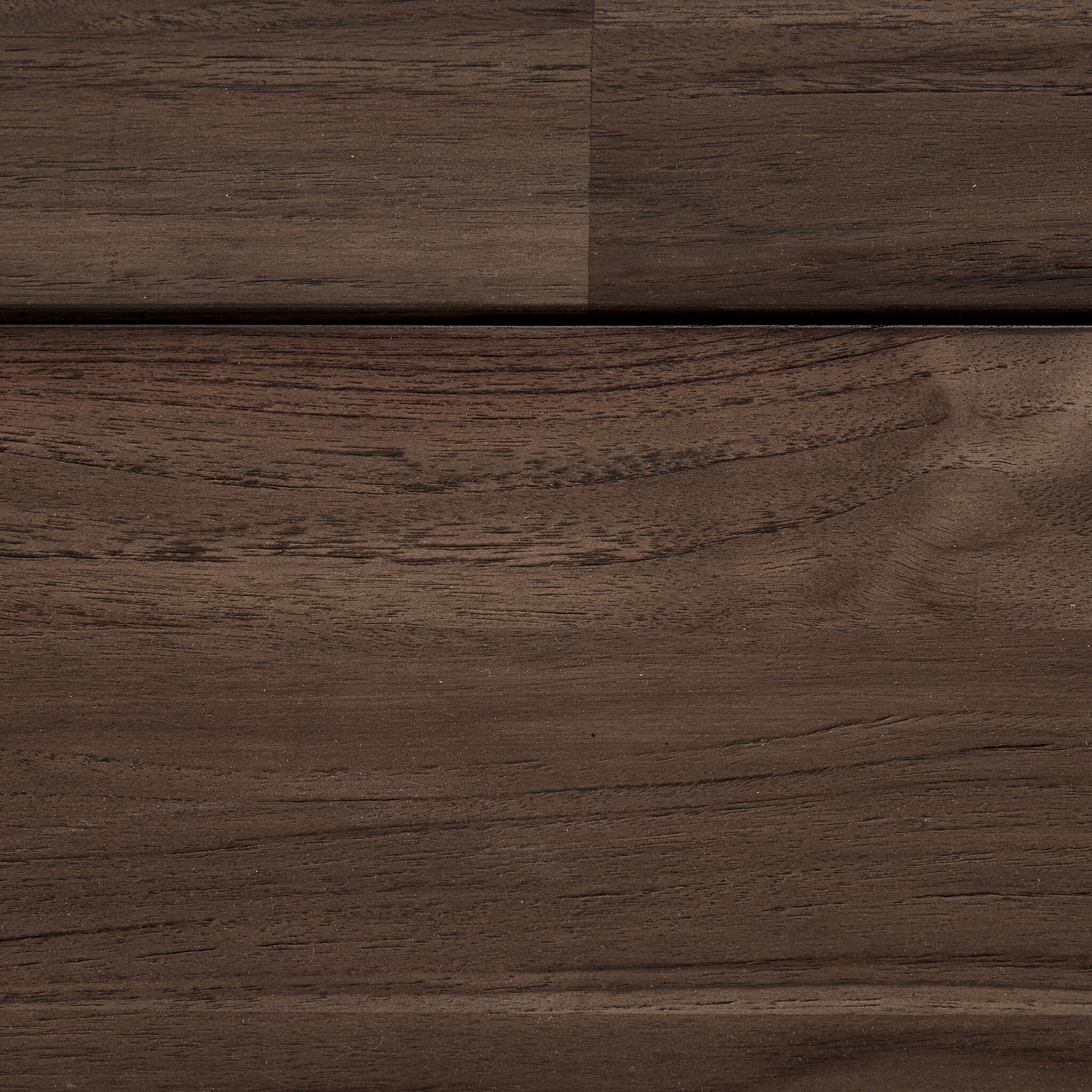 wooden detail swatch Paden 94-inch Outdoor Dining Table in Toasted Brown FSC-certified teak with crescent legs